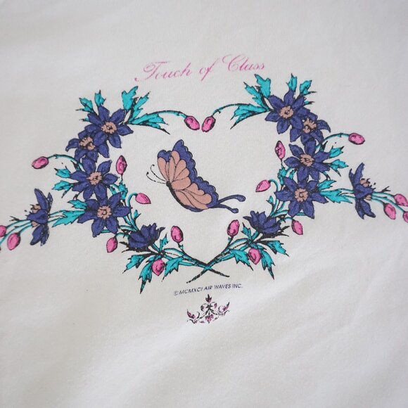 Vintage Fruit of Loom White Cottagecore Floral Crewneck Sweatshirt L - Picture 8 of 9